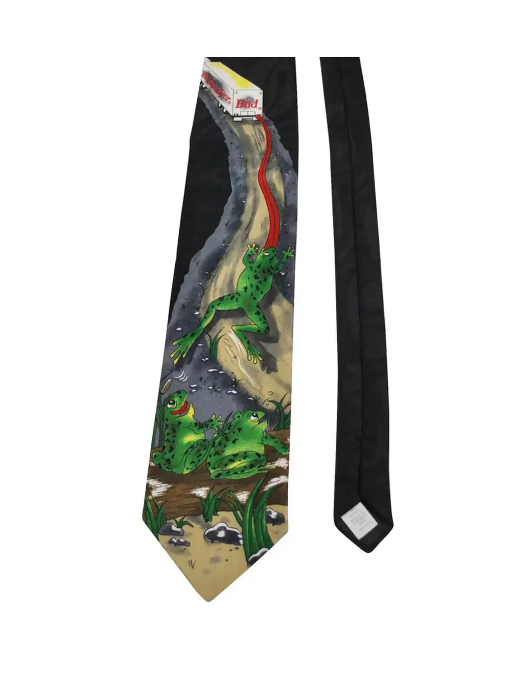 Vintage Budweiser 1996 Frog Pattern Anheuser-Busch Mens Tie